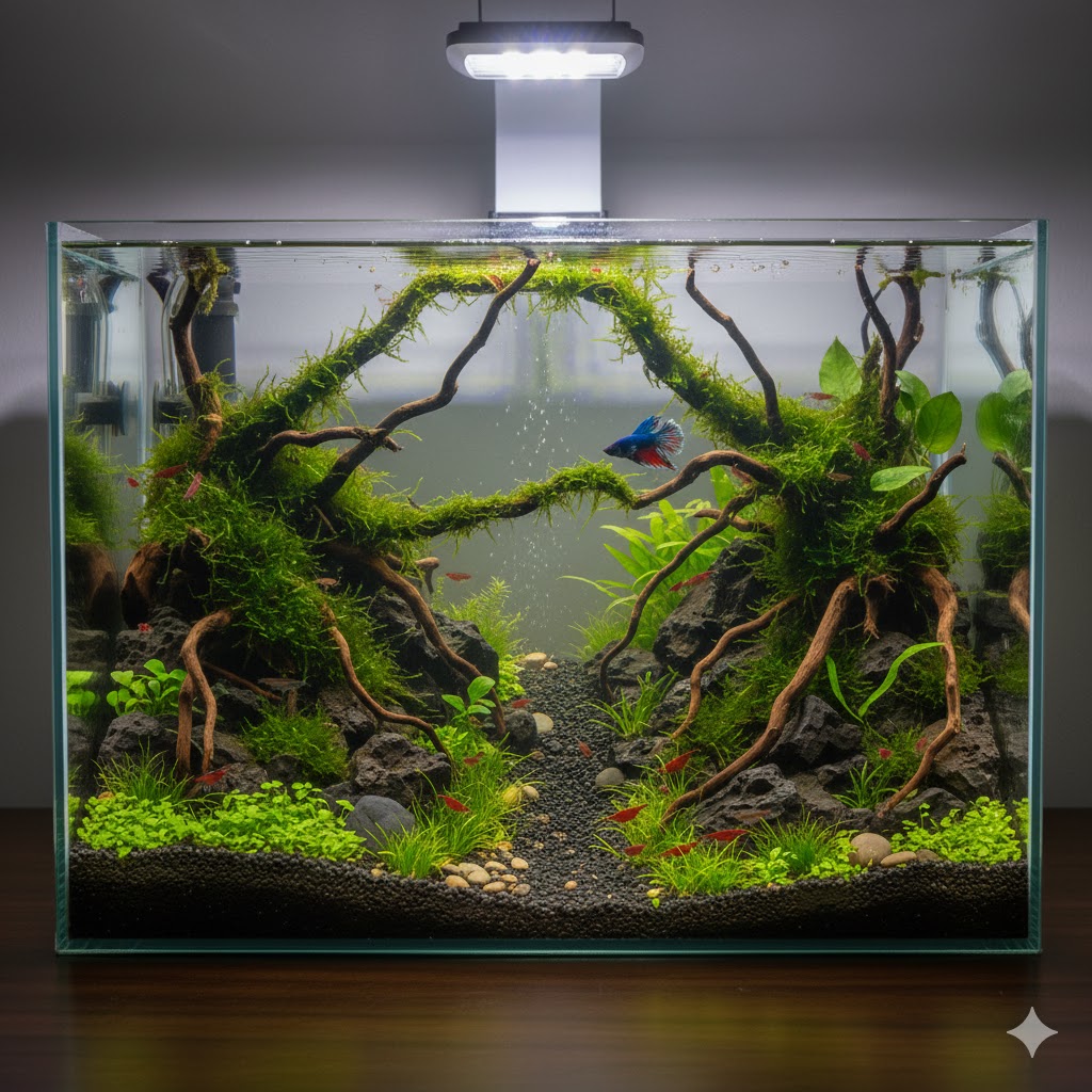 Natural style aquarium - odun ve bitki dengesi aquascape