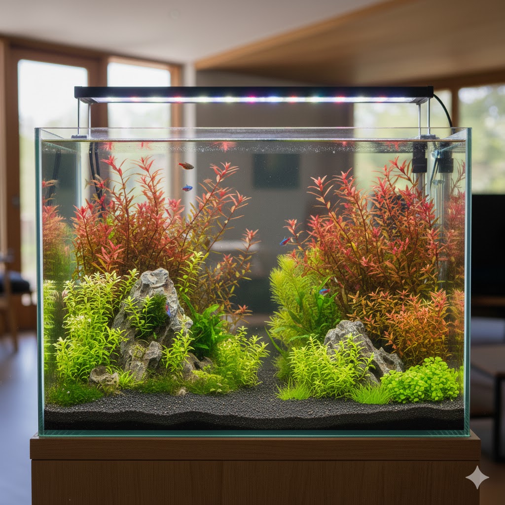 Hollanda tarz akvaryum - yoğun bitki örtüsü aquascape projesi