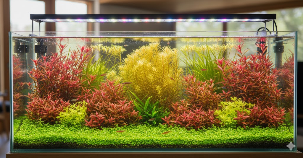 Dutch aquascape - renkli bitkili akvaryum Hollanda stili tasarım